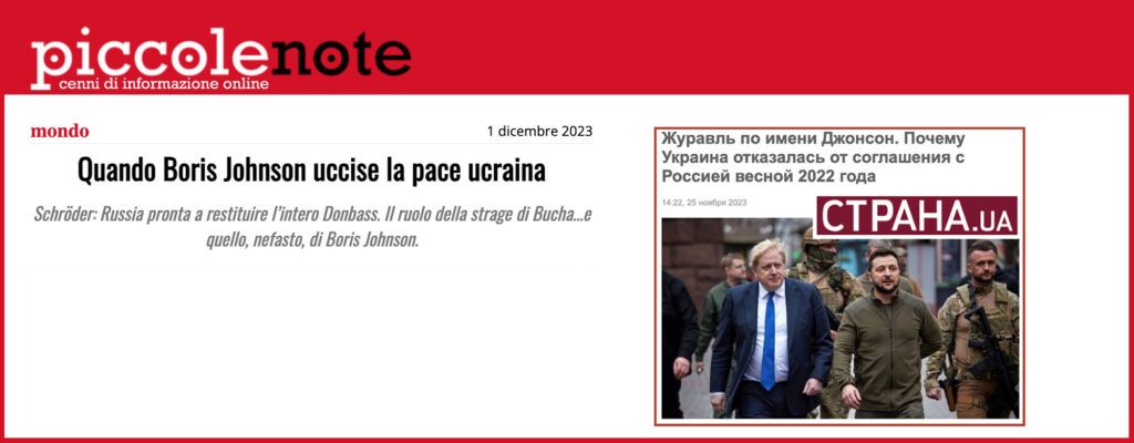 Quando Boris Johnson uccise la pace ucraina