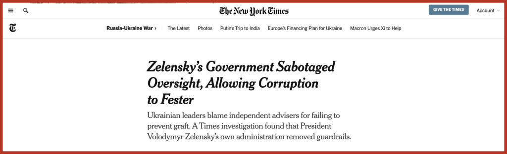 Zelensky’s Government Sabotaged Oversight, Allowing Corruption to Fester