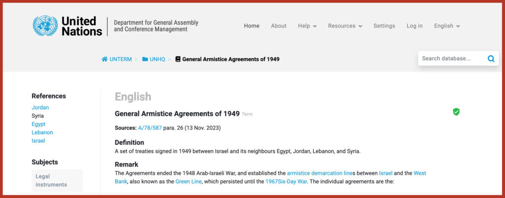 General Armistice Agreements of 1949