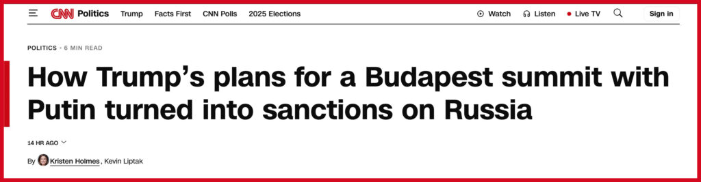 How Trump’s plans for a Budapest summit with Putin turned into sanctions on Russia