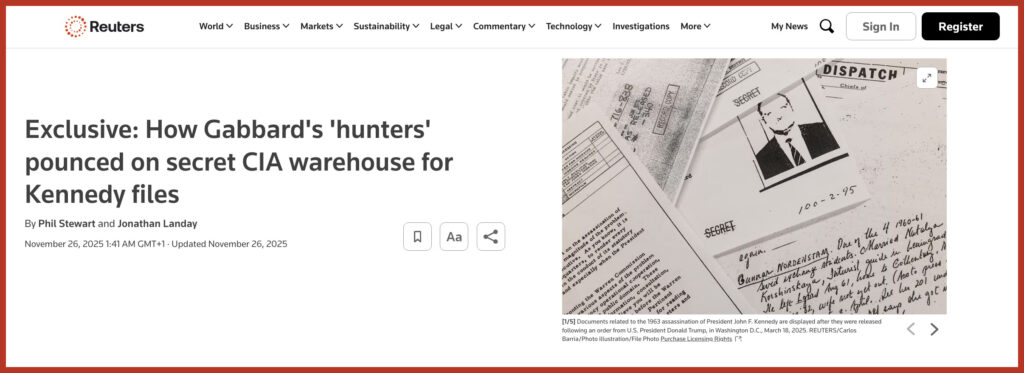 Exclusive: How Gabbard's 'hunters' pounced on secret CIA warehouse for Kennedy files