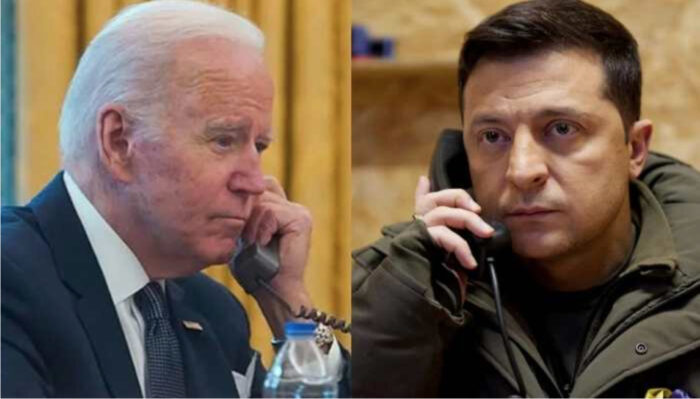 Foto d'archivio. Biden e Zelensky al telefono. L'annessione del Donbass e la richiesta ucraina di aderire alla Nato