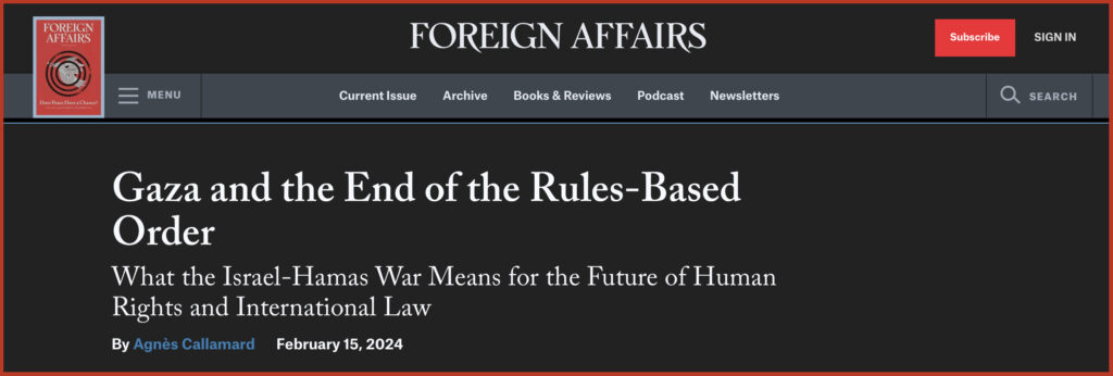 Gaza and the End of the Rules-Based Order