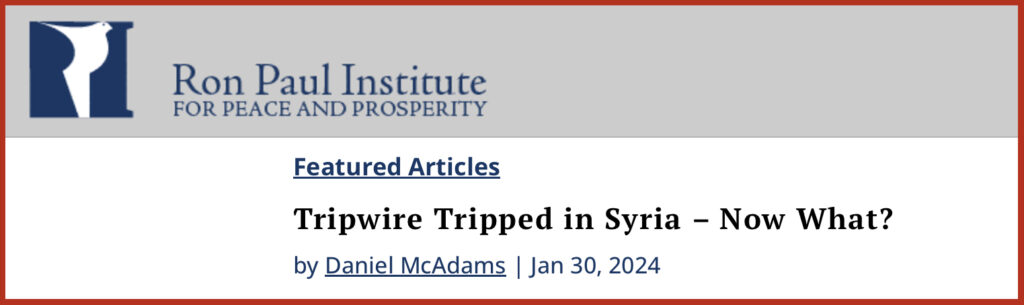 Tripwire Tripped in Syria – Now What?