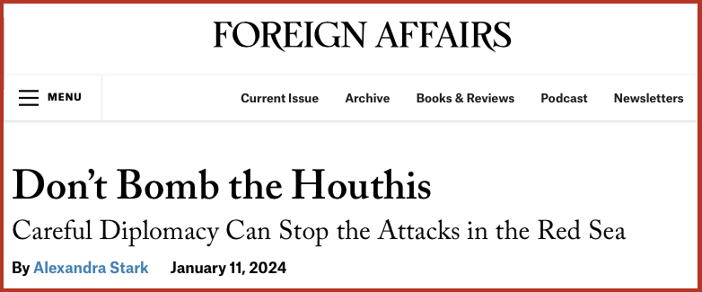 Don’t Bomb the Houthis