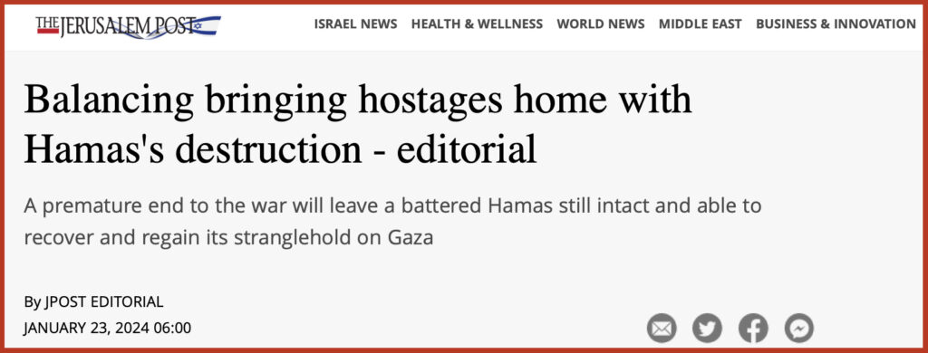 Balancing bringing hostages home with Hamas's destruction - editorial