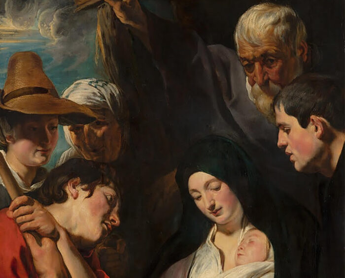 Jordaens, l'adorazione dei pastori, particolare