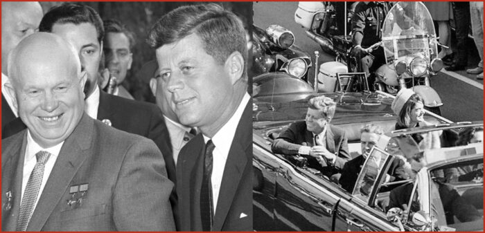 kennedy e krusciov,a sinistra. A destra una delle ultime immagini di Kennedy poco prima di essere assassinato a Dallas. Ron Paul e la scommessa ad alto rischio degli Usa sull'Ucraina