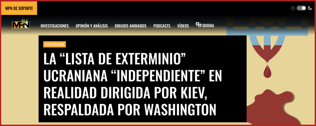 LA “LISTA DE EXTERMINIO” UCRANIANA “INDEPENDIENTE” EN REALIDAD DIRIGIDA POR KIEV, RESPALDADA POR WASHINGTON