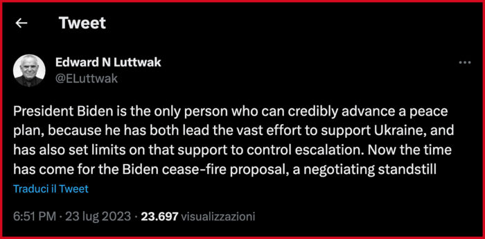 Il tweet di Luttwak