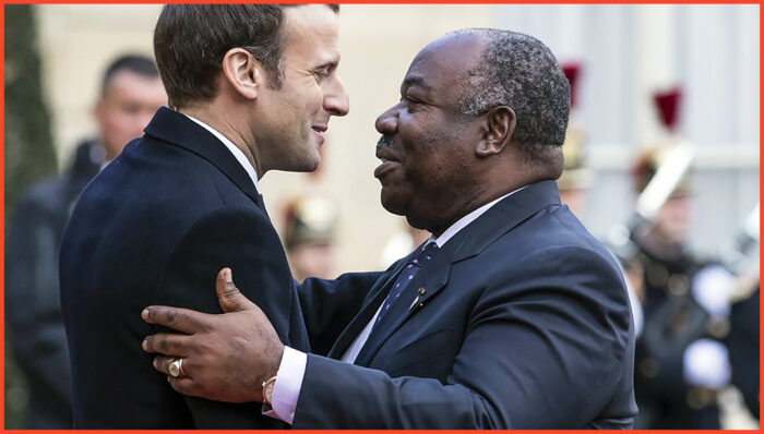 Macron con Ali Bongo deposto dal golpe in Gabon