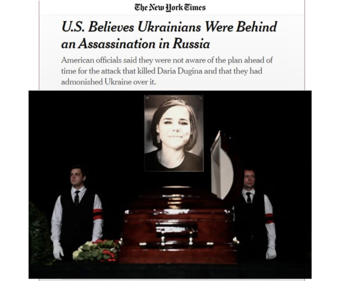 Pagina del NYT dedicata al tema dell'articolo. L'omicidio della Dugina e l'informazione sulla guerra ucraina