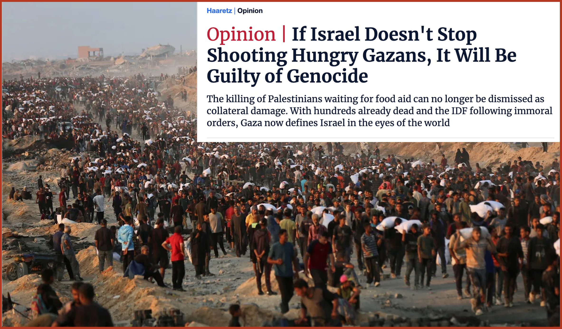 Haaretz: Gaza, un campo di sterminio
