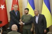 Recep Erdogan con Volodymyr Zelensky Antonio Guterres