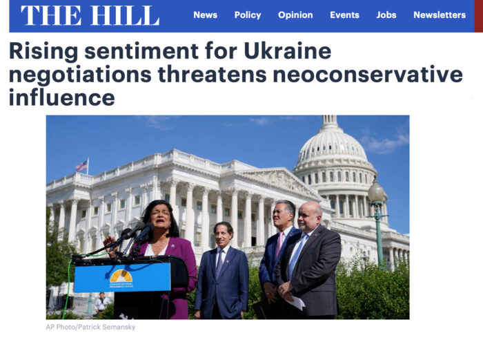 Cover di The Hill. La tragica strategia neocon sull'Ucraina vacilla