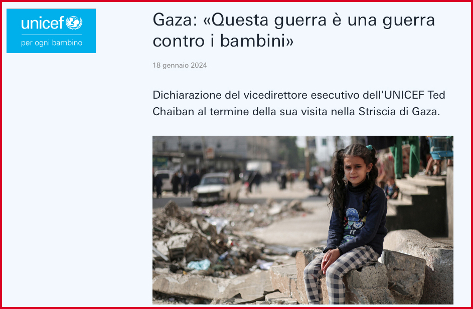 Gaza: «Questa guerra è una guerra contro i bambini»