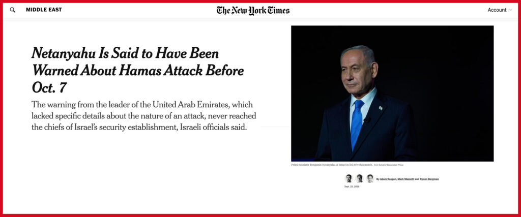 Netanyahu Is Said to Have Been Warned About Hamas Attack Before Oct. 7