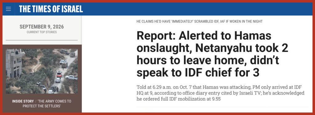 Report: Alerted to Hamas onslaught, Netanyahu took 2 hours to leave home, didn’t speak to IDF chief for 3