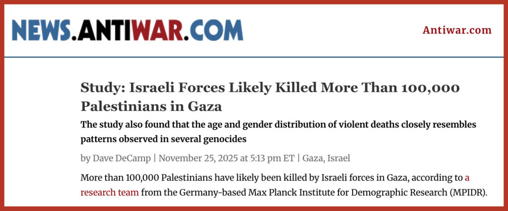 Study: Israeli Forces Likely Killed More Than 100,000 Palestinians in Gaza