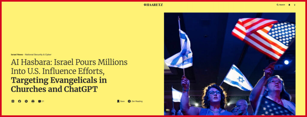 AI Hasbara: Israel Pours Millions Into U.S. Influence Efforts, Targeting Evangelicals in Churches and ChatGPT
