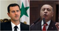 A sinistra il presidente siriano Assad, a destra il presidente turco Erdogan