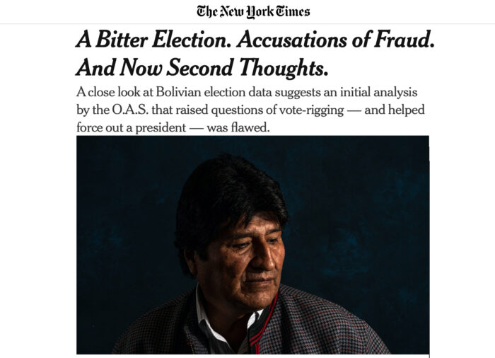 Il NYT: in Bolivia fu un golpe a eliminare Morales