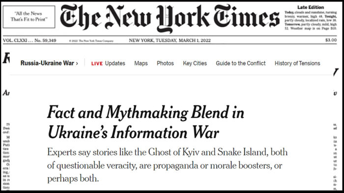 Ucraina: il NYT e la disinformazione necessaria alla guerra
