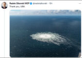 Twitt di Radek Sikorski all'indomani del sabotaggio del Nord Stream 2. Hersh: il bombardamento Usa del Nord Stream 2