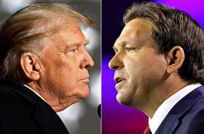 Donald Trump e Ron DeSantis. Eliminare Trump