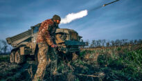 Scena di guerra in Ucraina