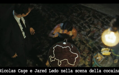 Nicolas Cage e Jared Ledo nella scena della cocaina. Lord of war: il mercante di morte a Hollywood